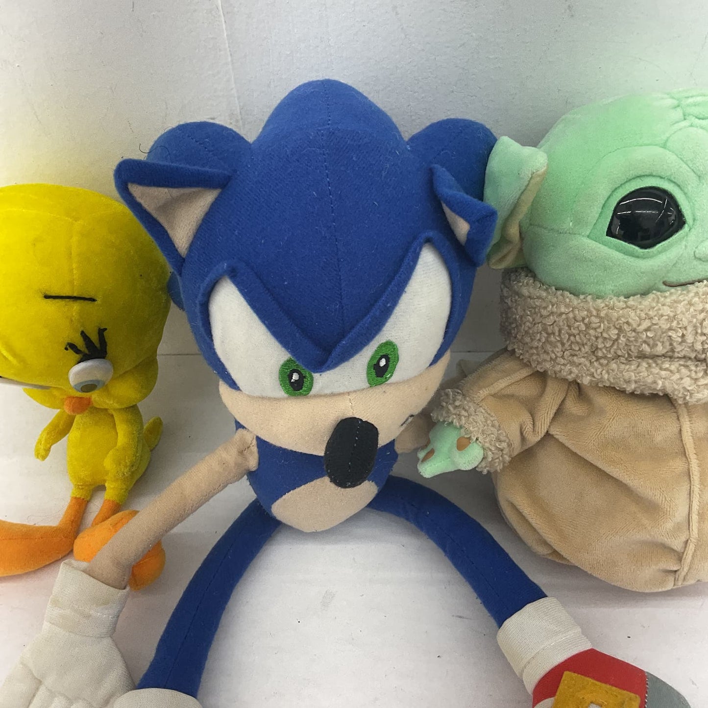 Sonic The Hedgehog Grogu Tweety Looney Tunes Star Wars Blue Stuffed Animal Lot - Warehouse Toys