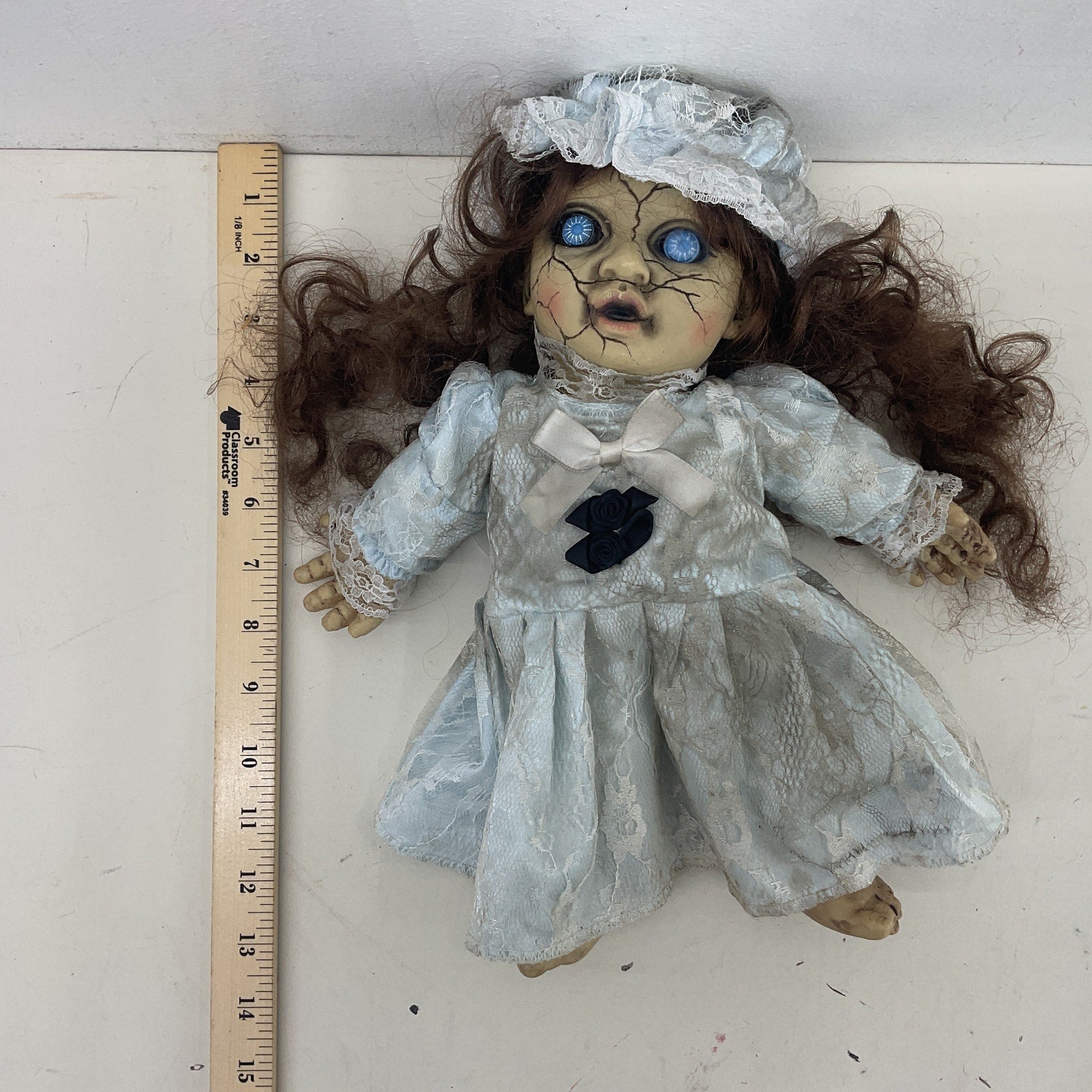 Spirit Halloween Decrepit Haunted Doll Scary Decorative Prop Figurine - Warehouse Toys