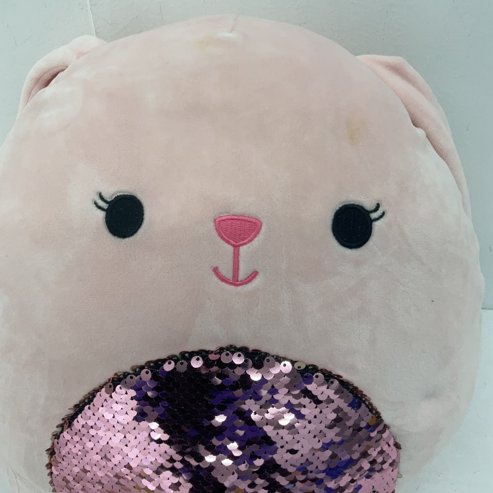 Squishmallow Pink Sequin Cat Stuffed Animal Plush Toys & Hobbies - Warehouse Toys