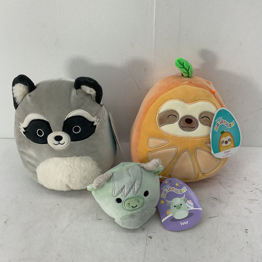 Squishmallow Stuffed Animal Plush Toy Lot Raccoon Sloth Iver - Warehouse Toys