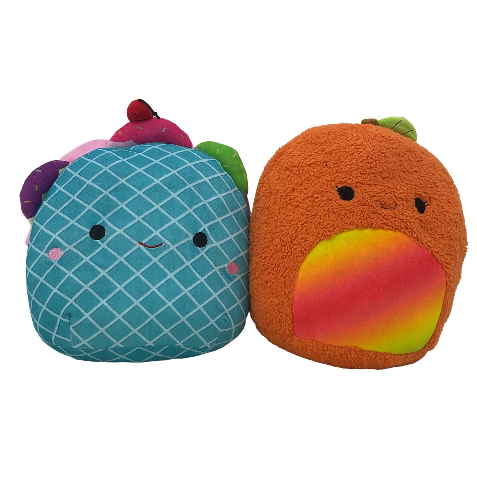 Squishmallows Blue Waffle Cone Ice Cream Sundae & Orange Fruit Stuffed Animals - Warehouse Toys