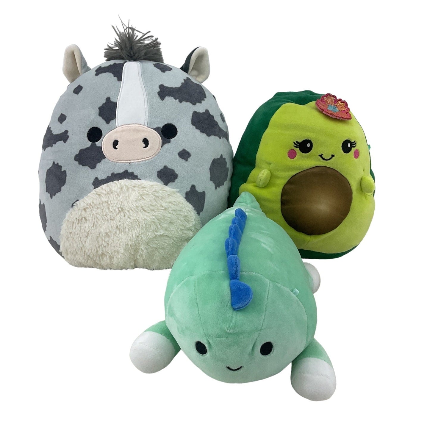 Squishmallows Character Plush LOT Green Avocado Nemotoad Gray Spotted Horse - Warehouse Toys