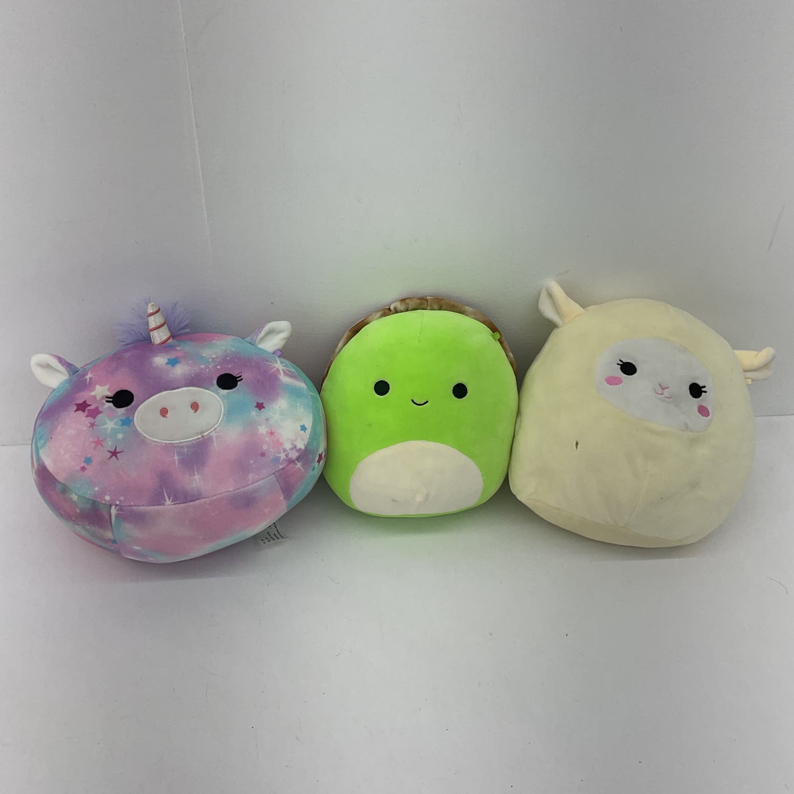 Squishmallows CUTE Cuddly LOT Green Turtle Purple Unicorn Yellow Lamb Plush Toys - Warehouse Toys