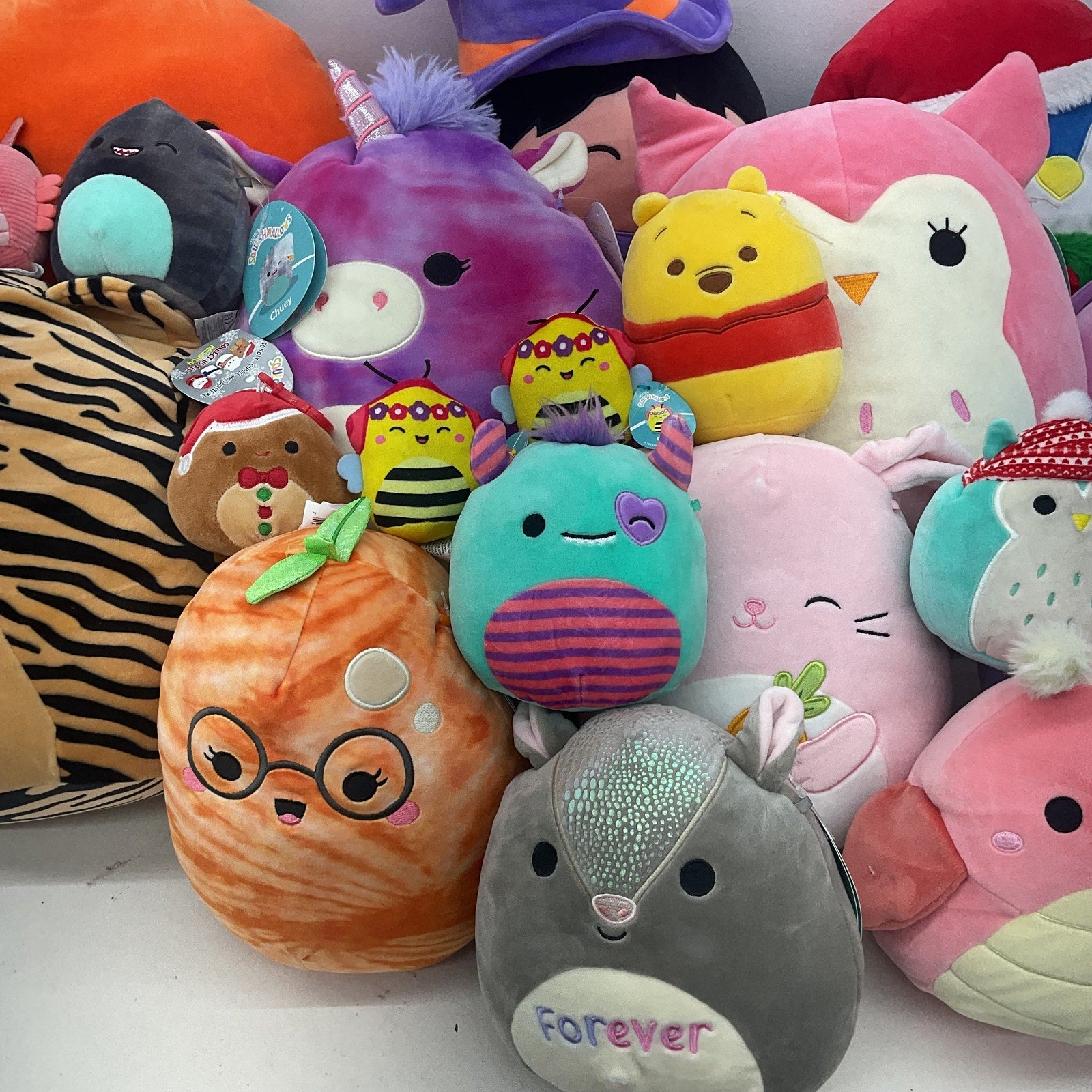 Squishmallows Multicolor Stuffed Animals 13 lbs LOT Tiger Witch Pooh Bear Disney - Warehouse Toys