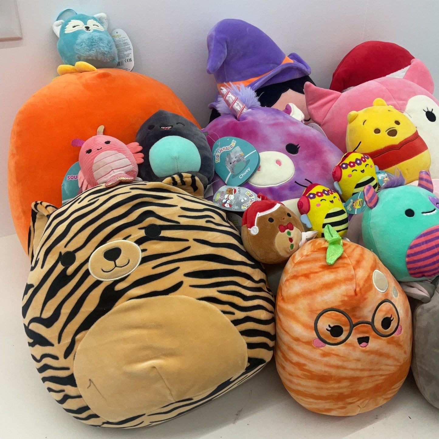 Squishmallows Multicolor Stuffed Animals 13 lbs LOT Tiger Witch Pooh Bear Disney - Warehouse Toys