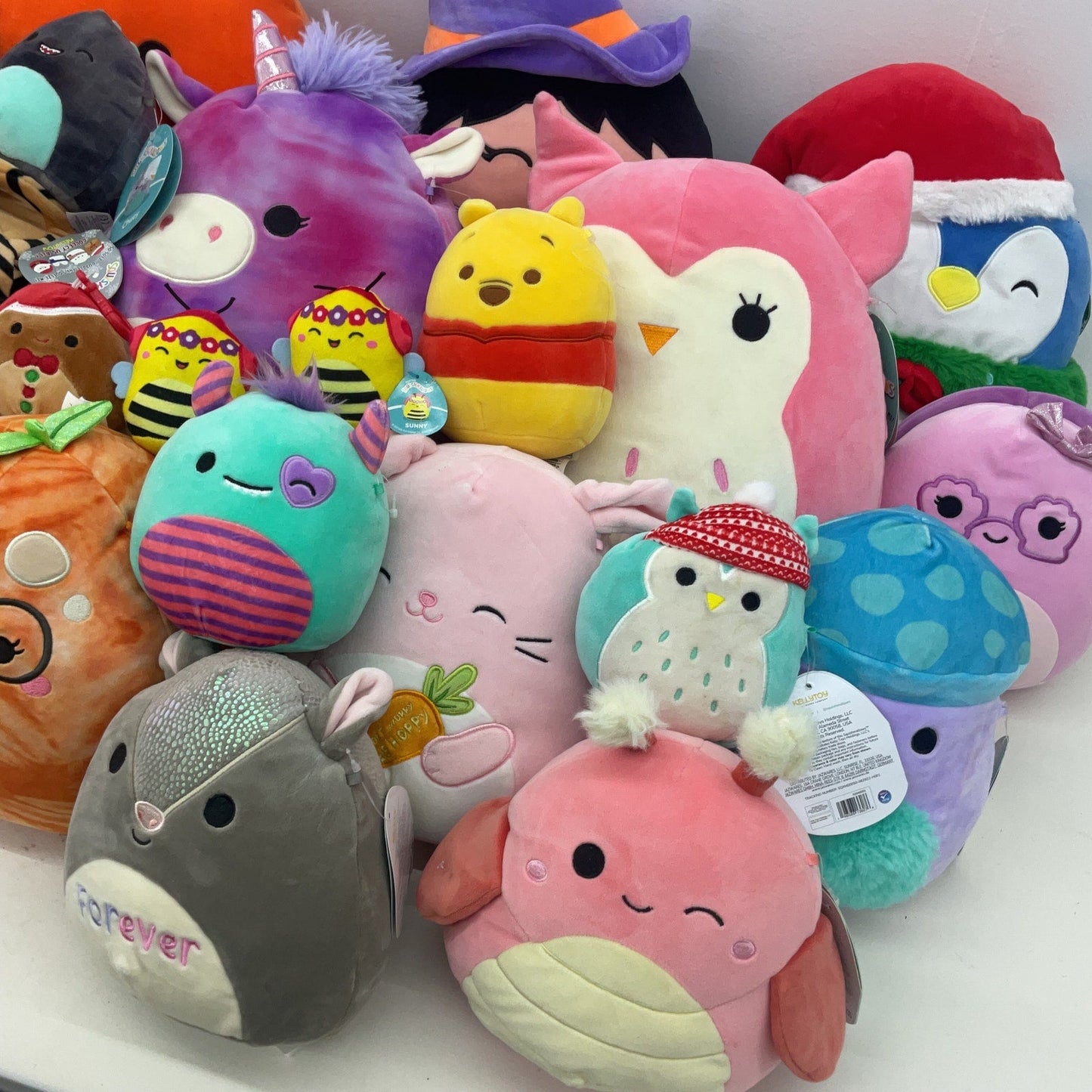 Squishmallows Multicolor Stuffed Animals 13 lbs LOT Tiger Witch Pooh Bear Disney - Warehouse Toys