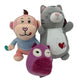 Squishmallows & Other Brands Purple Owl Monkey & Gray Cat Plush Toys - Warehouse Toys