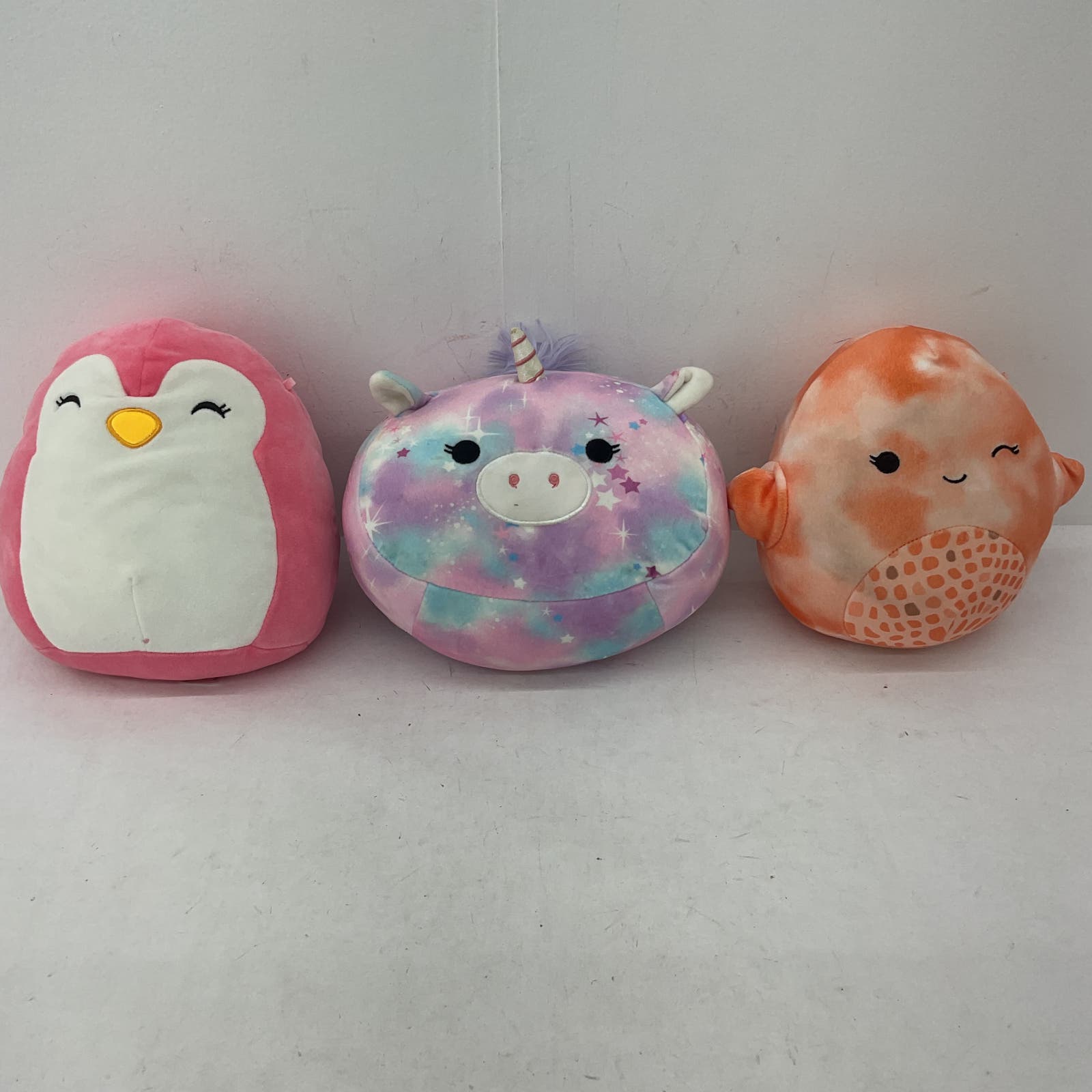 Squishmallows Purple Unicorn Penguin Stuffed Animal Plush Lot - Warehouse Toys