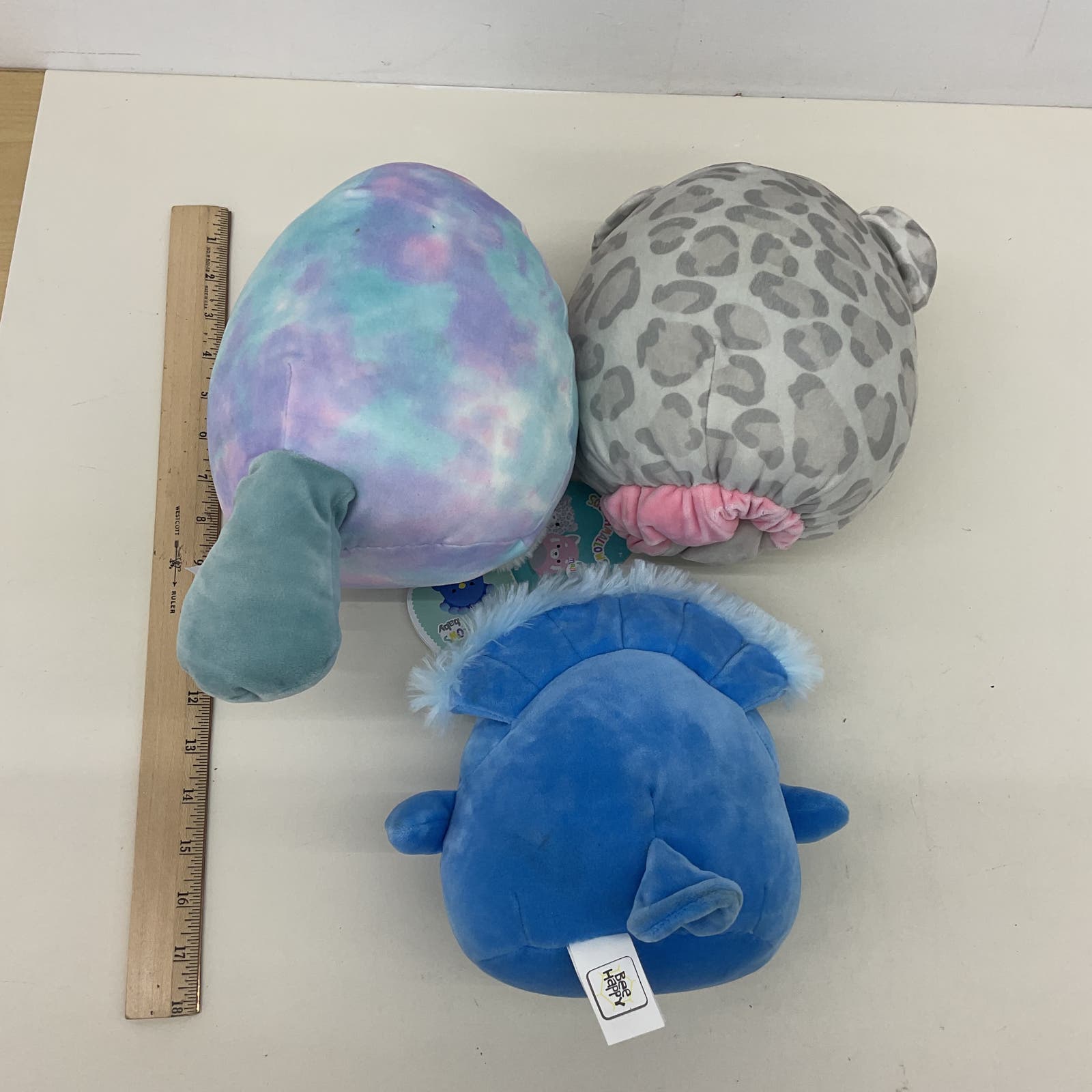 Squishmallows Used LOT Platypus Cheetah Penguin Blue Gray Character Plush Dolls - Warehouse Toys