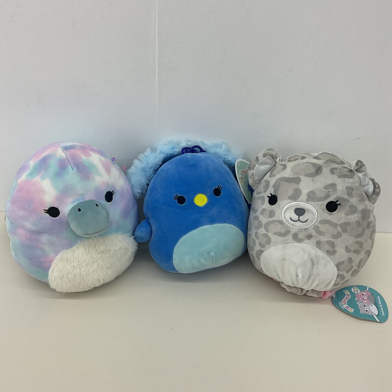 Squishmallows Used LOT Platypus Cheetah Penguin Blue Gray Character Plush Dolls - Warehouse Toys