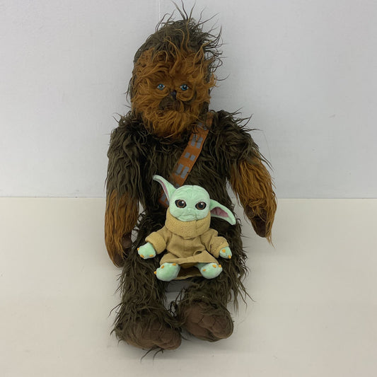 Star Wars Brown Large Chewbacca Plush Holding Baby Yoda Stuffed Toy - Warehouse Toys