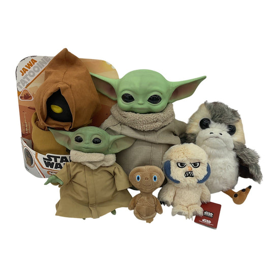 Star Wars Mixed Stuffed Animals LOT Preowned Baby Grogu Jawa Wampa Porg E.T - Warehouse Toys