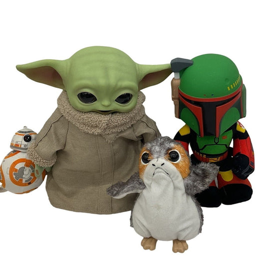 Star Wars Mixed Stuffed Animals LOT Preowned Baby Grogu Porg Boba Fett BB8 - Warehouse Toys