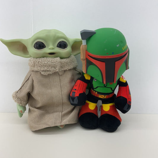 Star Wars Plush Doll LOT 2 Baby Grogu Mandalorian Boba Fett Stuffed Toys - Warehouse Toys