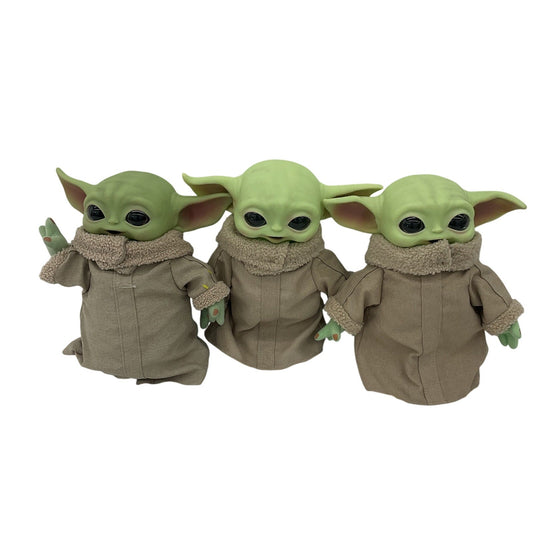 Star Wars Plush Dolls LOT of 3 Mandalorian Baby Grogu Rubber Head Toys Preowned - Warehouse Toys