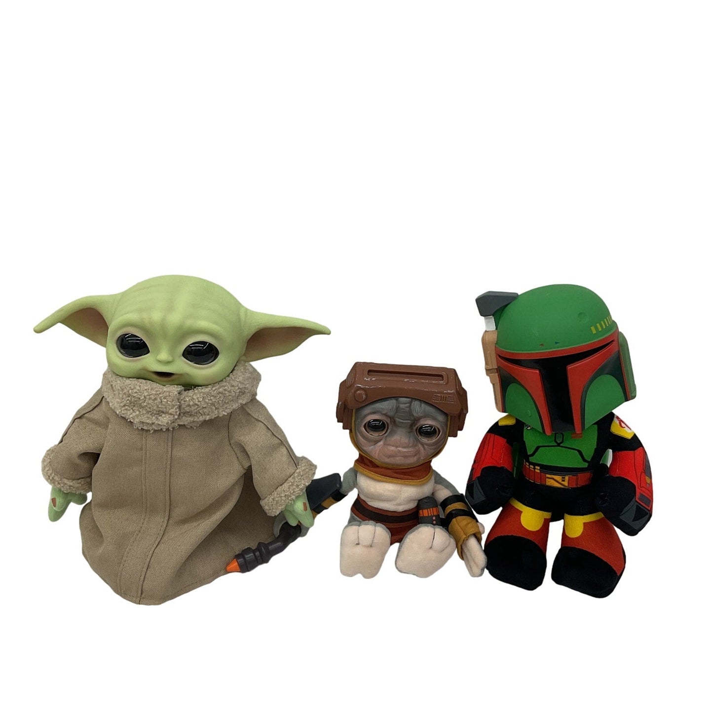 Star Wars Plush Toys LOT 3 Babu Frik Baby Grogu Boba Fett Mandalorian Stuffed - Warehouse Toys