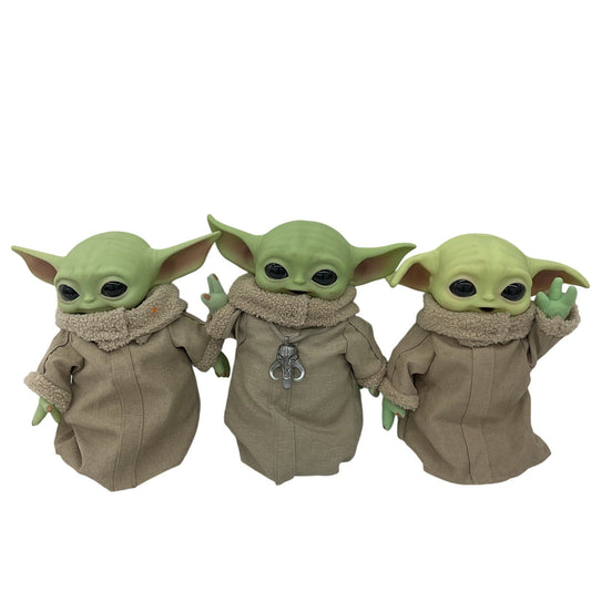 Star Wars Preowned LOT 3 Mandalorian Baby Grogu THE CHILD Plush Dolls Stuffed - Warehouse Toys