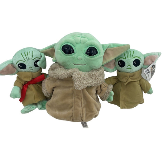 Star Wars Soft Cuddly LOT of 3 Baby Yoda Grogu Mandalorian Plush Dolls Preowned - Warehouse Toys