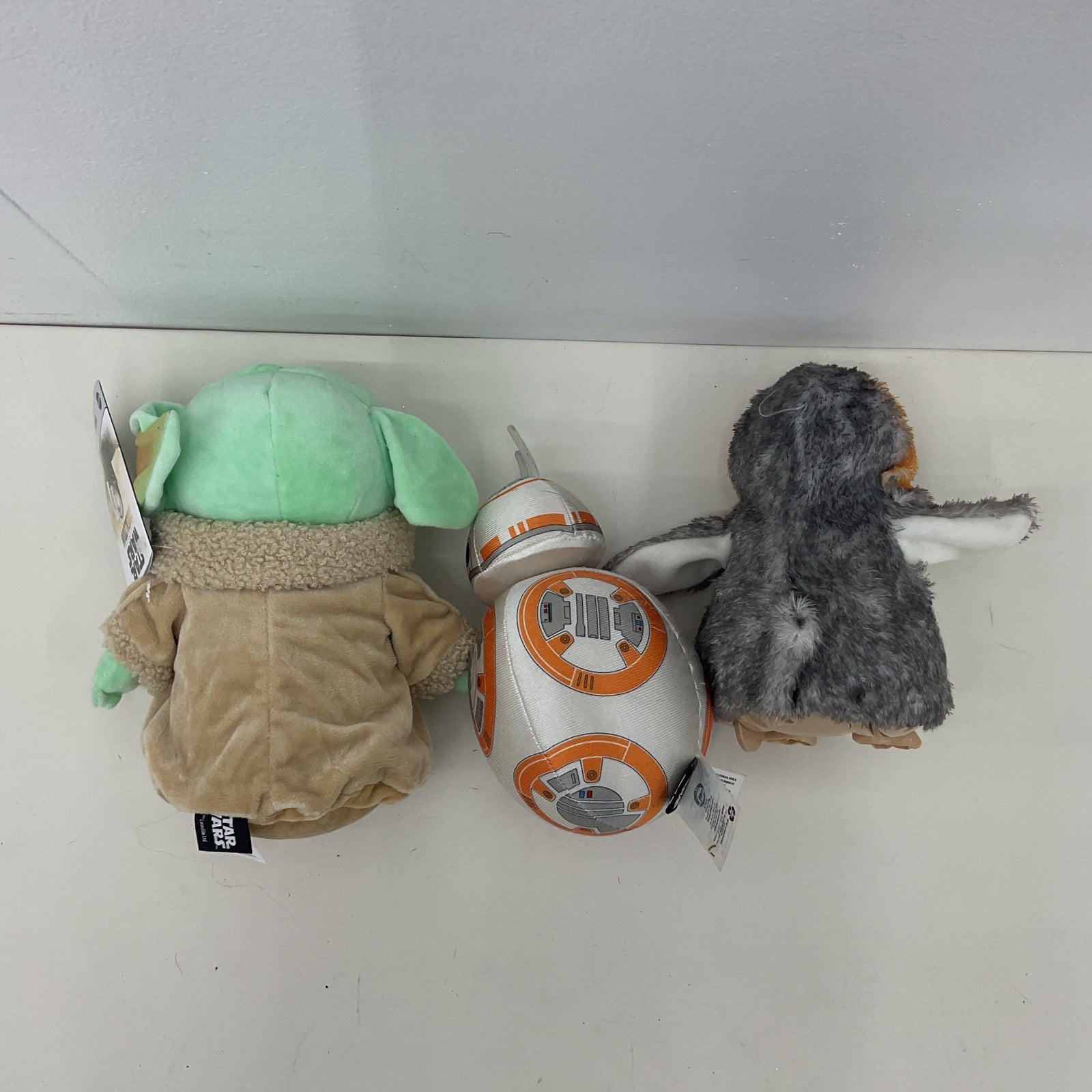 Star Wars Trio LOT Porg BB - 8 Droid Baby Grogu Yoda Plush Character Dolls - Warehouse Toys