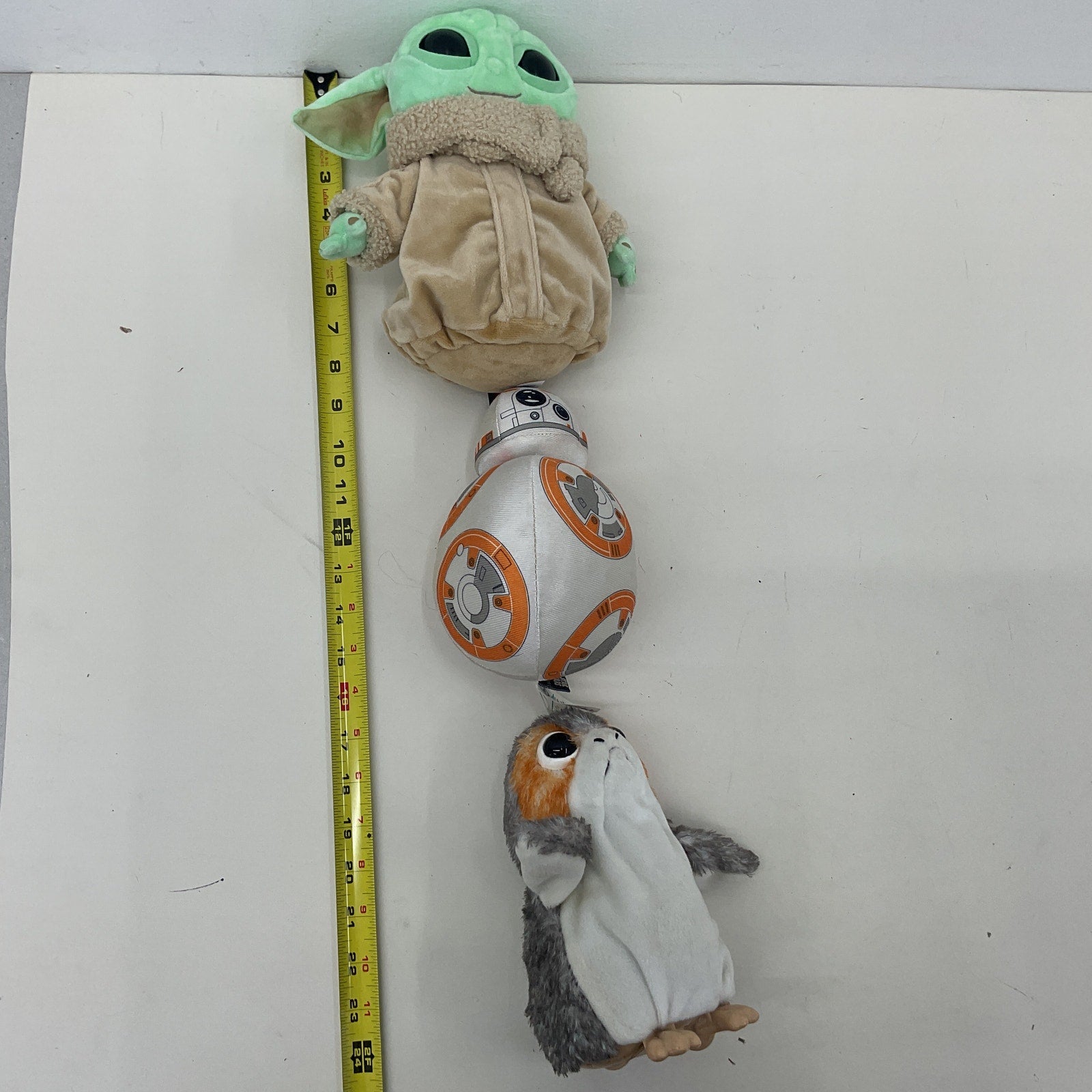 Star Wars Trio LOT Porg BB - 8 Droid Baby Grogu Yoda Plush Character Dolls - Warehouse Toys