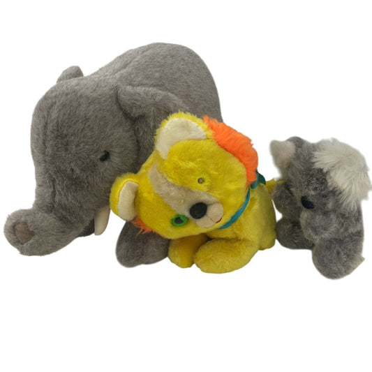 Stewart's Glen Yellow Cat Vintage Gray Elephant Gray Koala Stuffed Animals LOT - Warehouse Toys