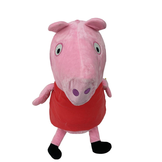 Stuffed Animal CUTE Peppa Pig Pink Red Plush Character Doll Preowned - Warehouse Toys