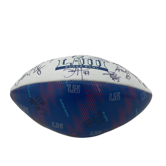 Super Bowl LIII Signed Football 2019 White Blue Autographs Preowned Atlanta GA - Warehouse Toys