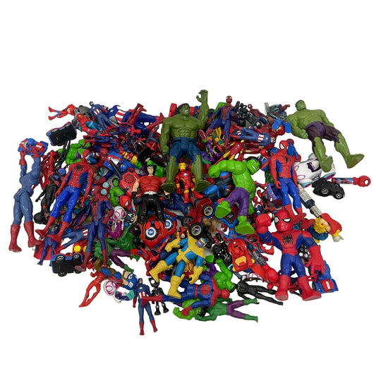 Super Hero LOT 25 lbs Mixed Preowned Avengers Marvel Spiderman Action Figures - Warehouse Toys