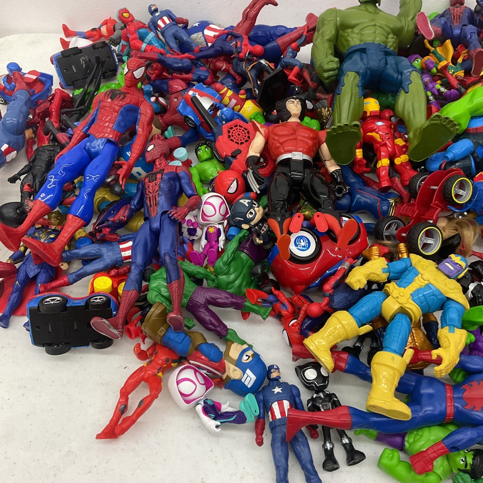 Super Hero LOT 25 lbs Mixed Preowned Avengers Marvel Spiderman Action Figures - Warehouse Toys