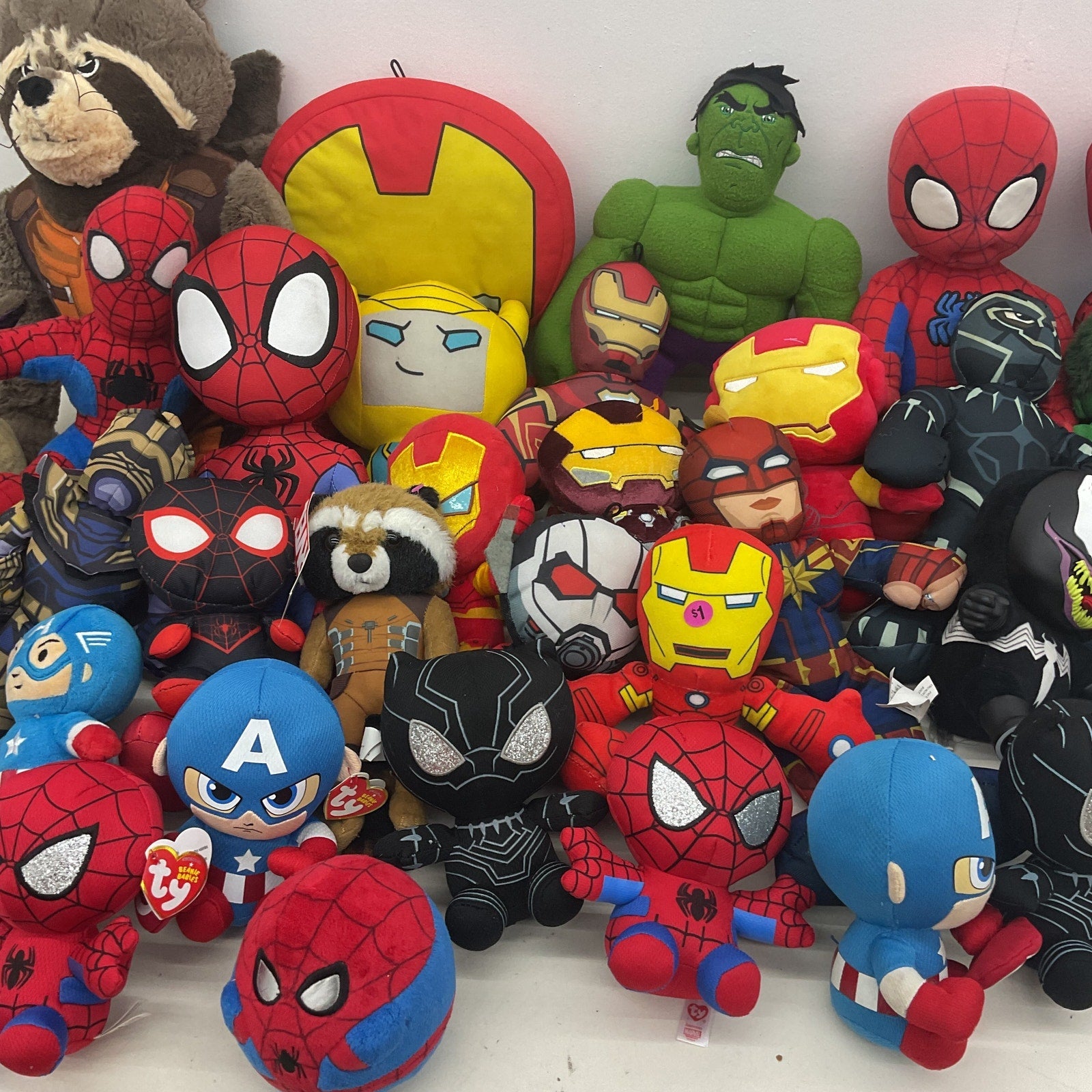 Super Hero Marvel Avengers Stuffed Animals Character LOT 13 lbs GOTG Spiderman - Warehouse Toys