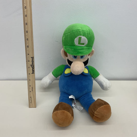 Super Mario Green Luigi 12" Tall Soft Plush Doll Stuffed Animal Nintendo Used - Warehouse Toys