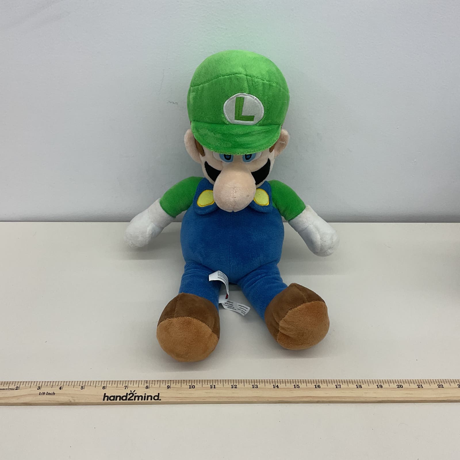 Super Mario Green Luigi 12" Tall Soft Plush Doll Stuffed Animal Nintendo Used - Warehouse Toys