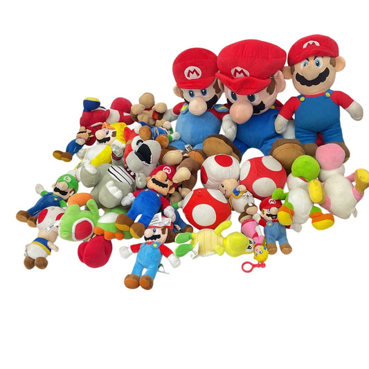 Super Mario Luigi Yoshi Bowser Peach Multicolor Stuffed Toy - Pre - Owned Lot - Warehouse Toys