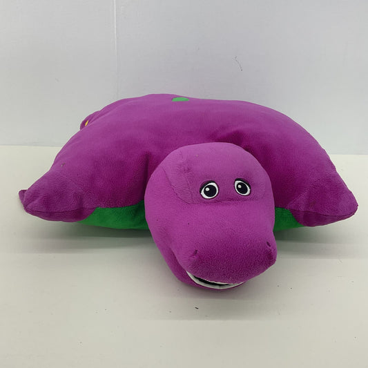 Super Soft Cuddly Vintage Pillow Pets Purple Barney the Dinosaur Large Plush - Warehouse Toys