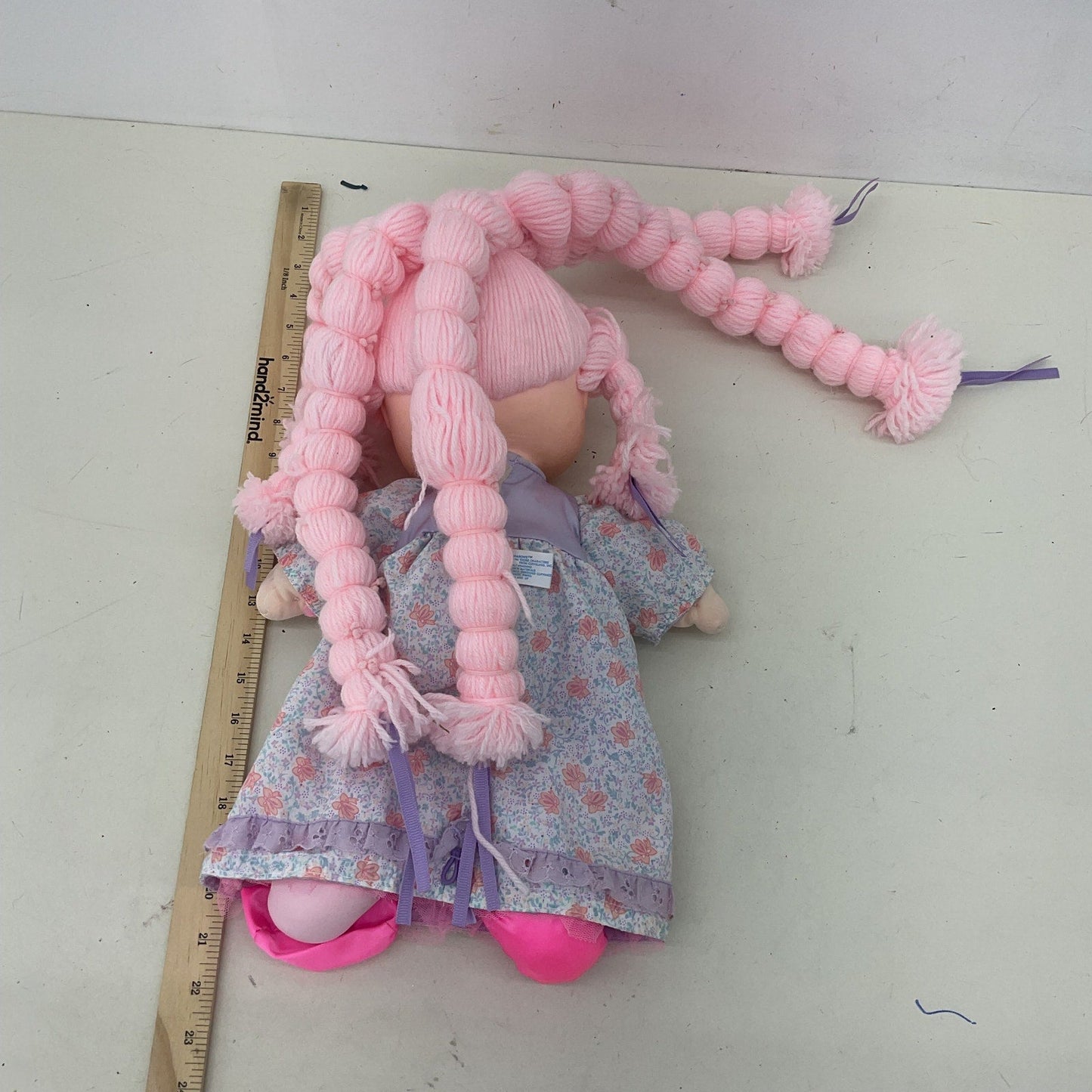 TCFC 1986 Pink & Purple Preowned Vintage Baby Doll Tuggabows Yarn Hair Girl - Warehouse Toys