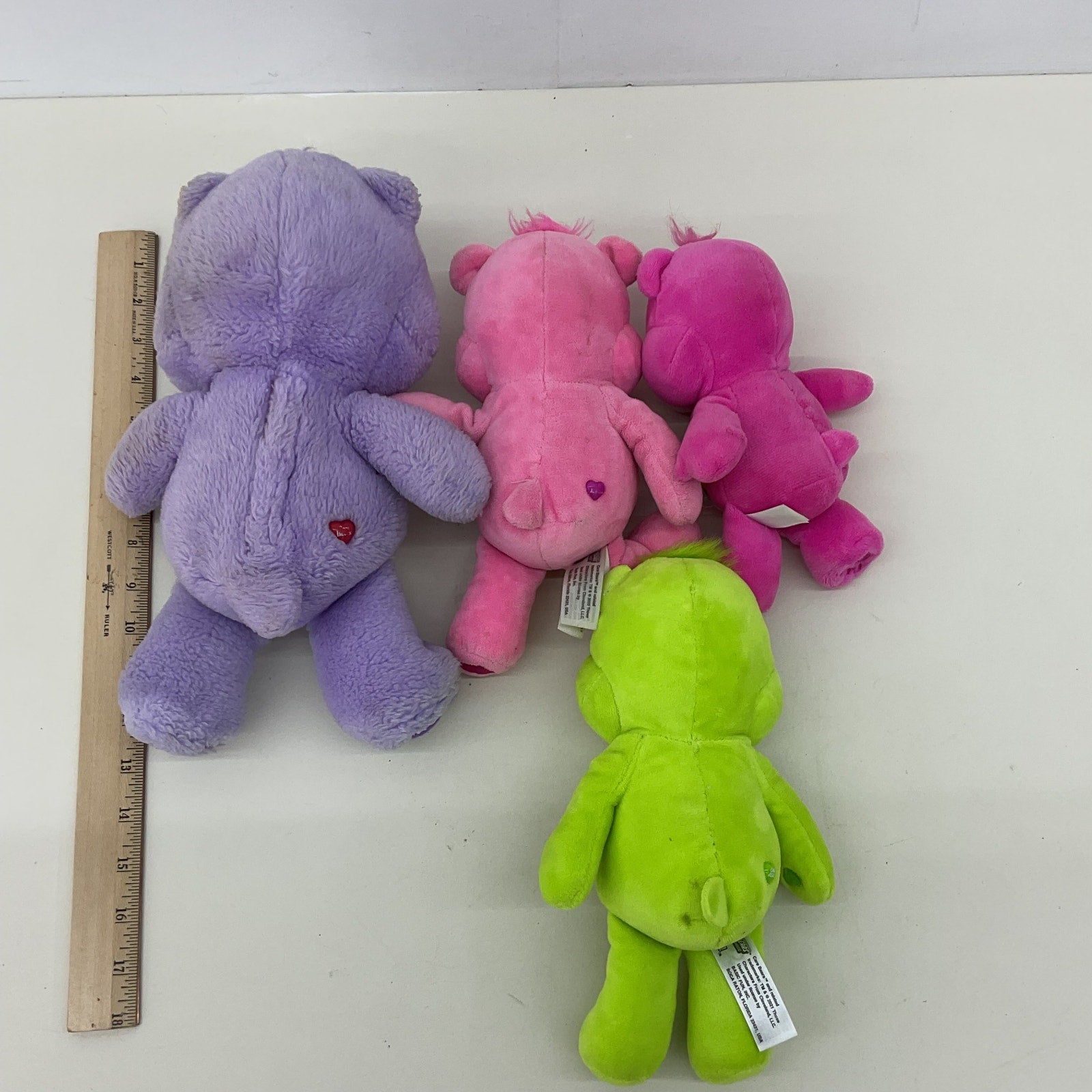 TCFC Multi Care Bear Character Plush Doll LOT Green Pink Cheer Bear Purple - Warehouse Toys