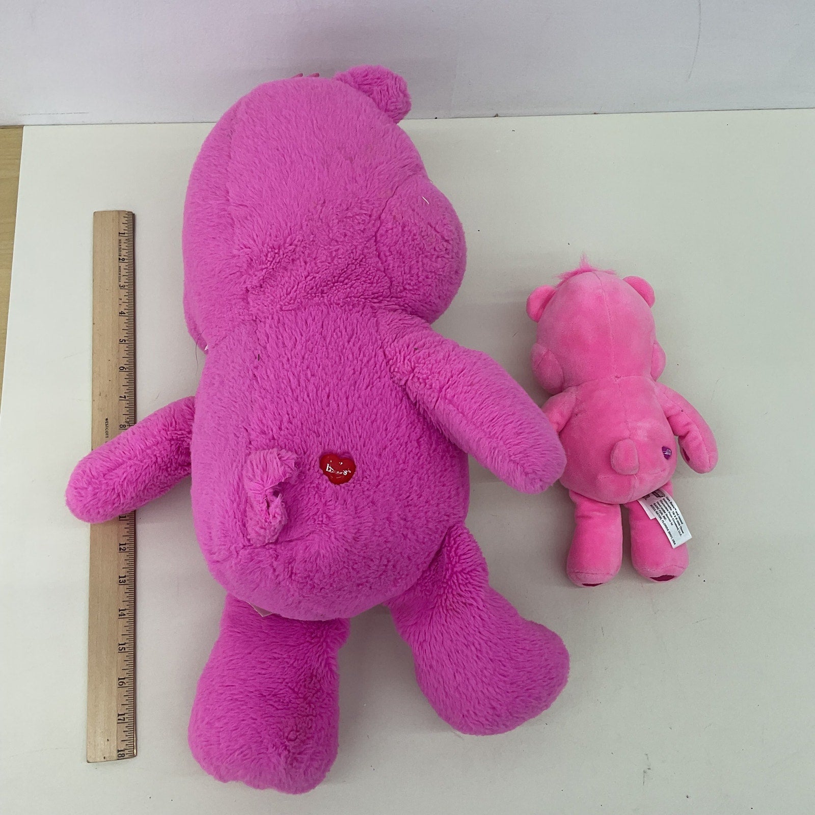 TCFC Pink Jumbo Cheer Bear & Small Cheer Bear Character Plush Dolls - Warehouse Toys