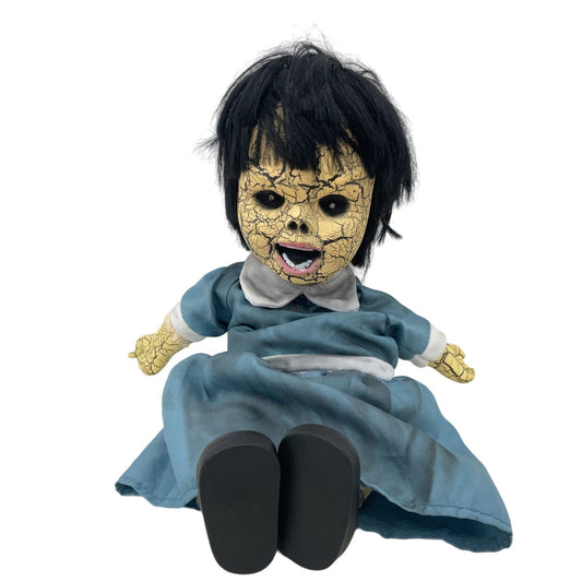 Tekky Coffin Dolls Little Girl Horror Doll in Blue Dress Halloween AS IS Used - Warehouse Toys