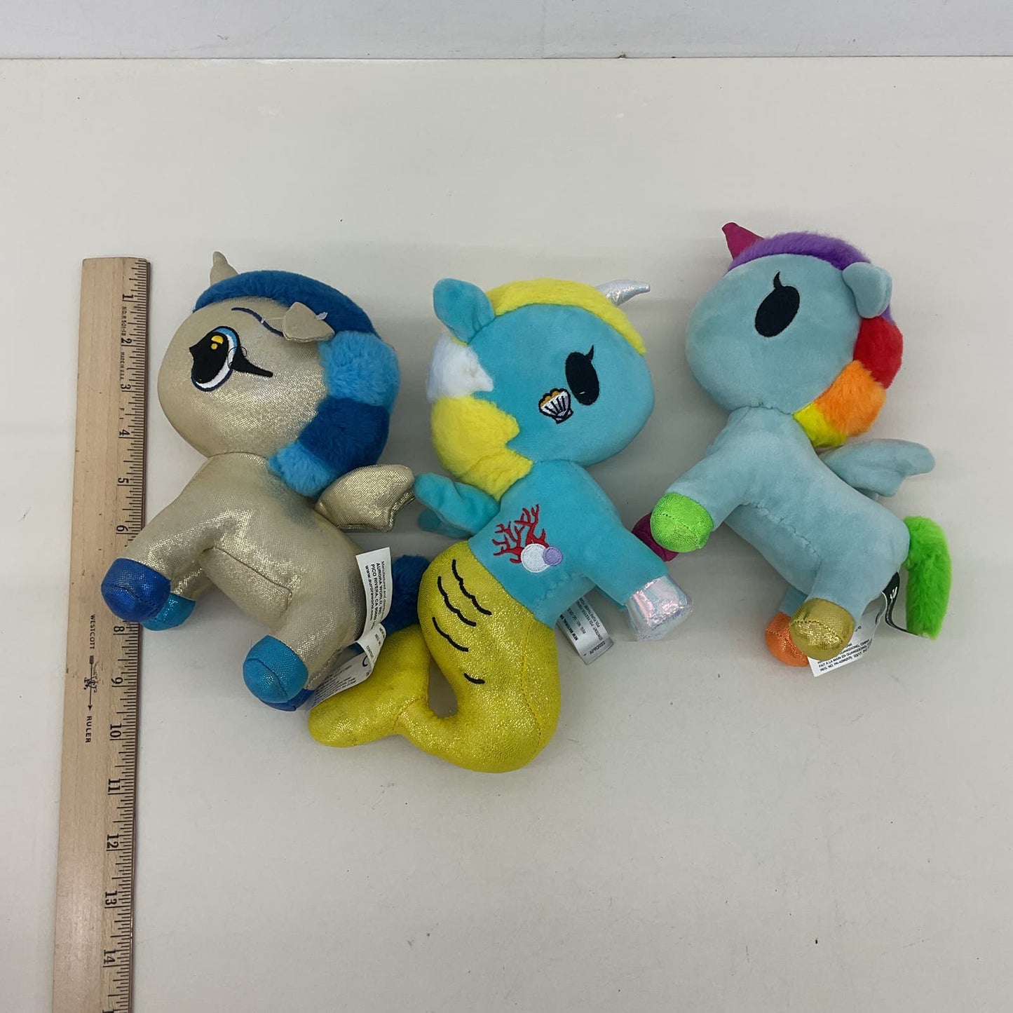 Tokidoki Unicorn Plush Stuffed Animal LOT Mermaid Blue White Teal Toys - Warehouse Toys