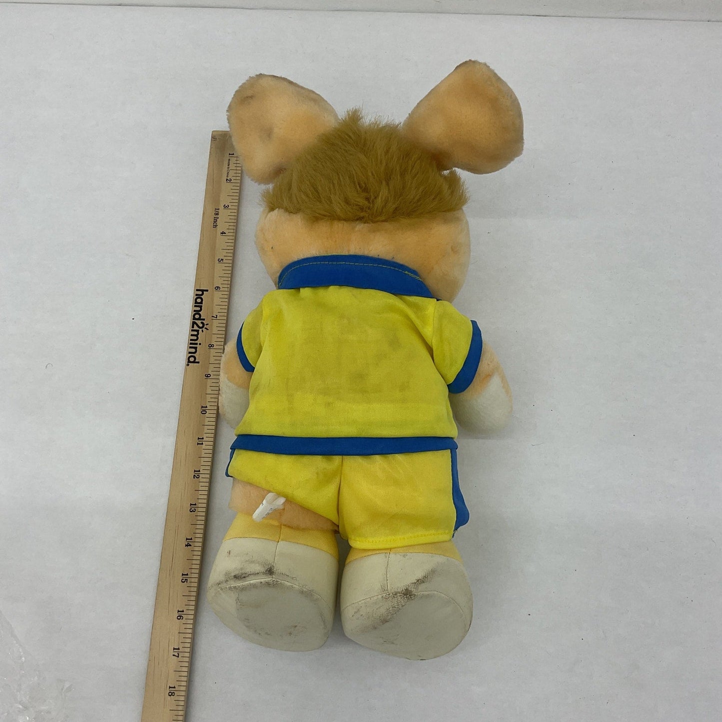 Topo Gigio Vintage Buck Toothed Mouse Plush Doll in Yellow Soccer Outfit AS IS - Warehouse Toys