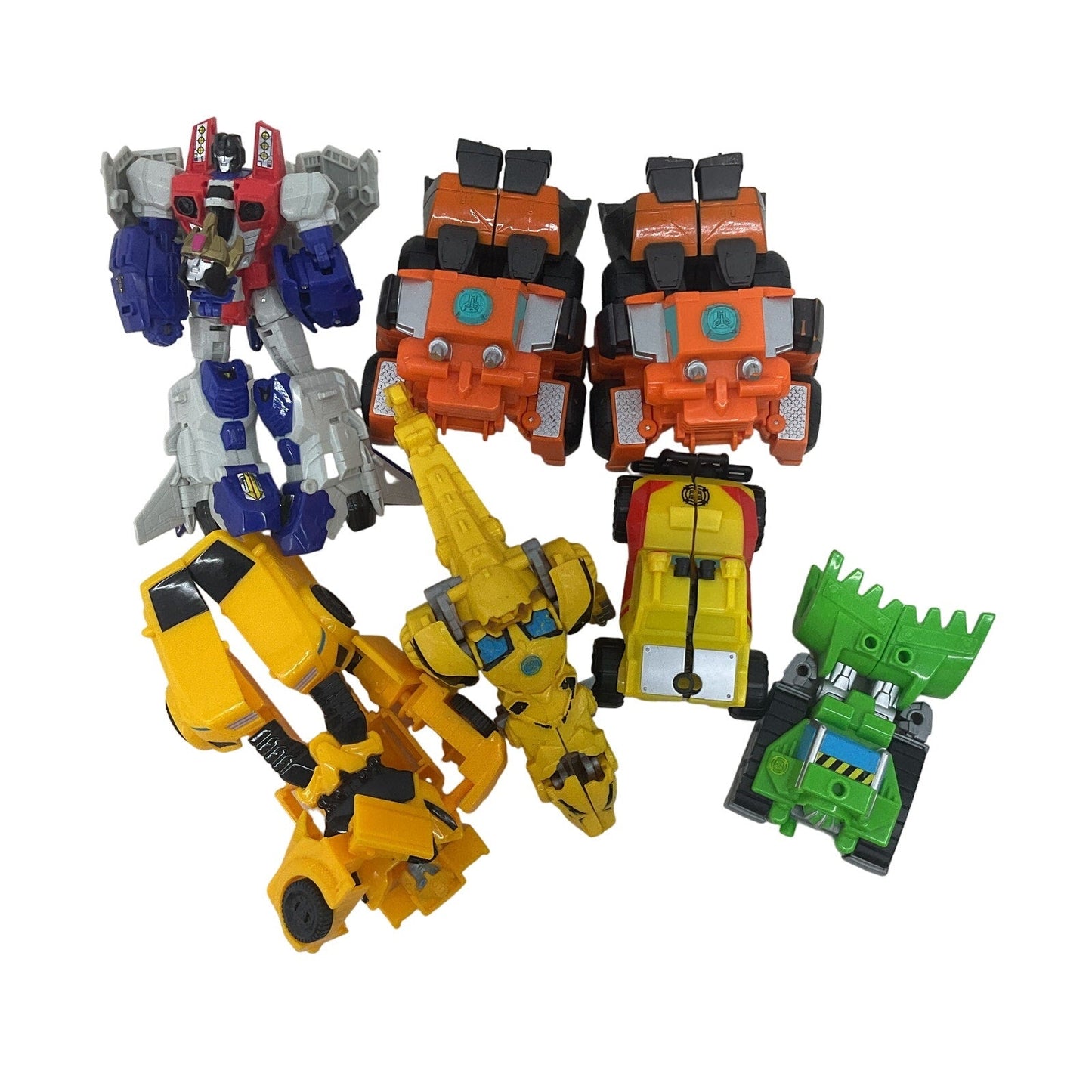 Transformers Yellow Orange Green Action Figure - Plastic Preowned - Warehouse Toys