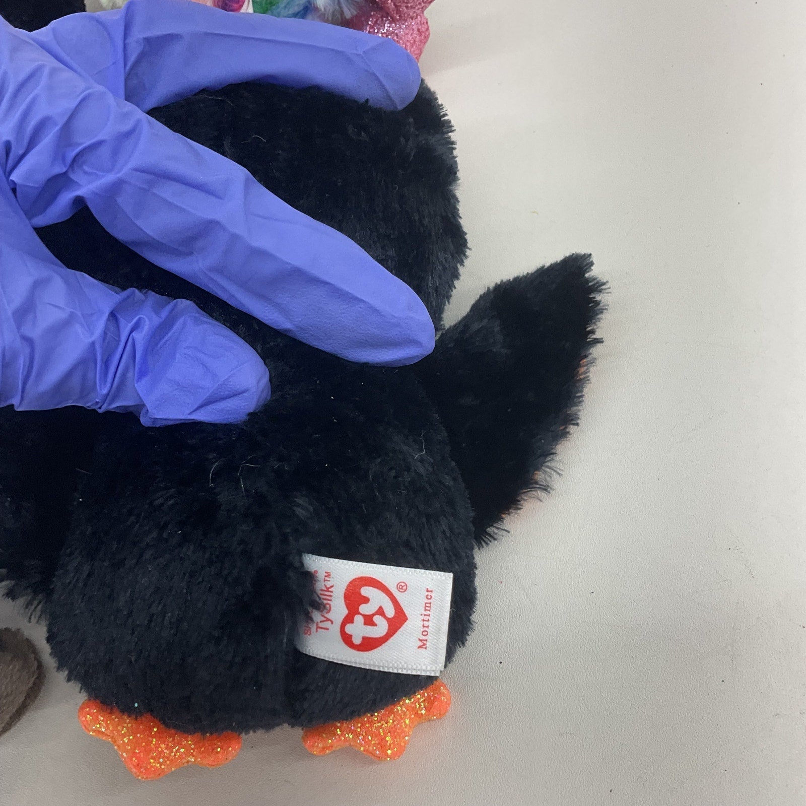 TY Beanie Babies Boos Plush Stuffed Animal Lamb Penguin Monkey Bat Rainbow Black - Warehouse Toys