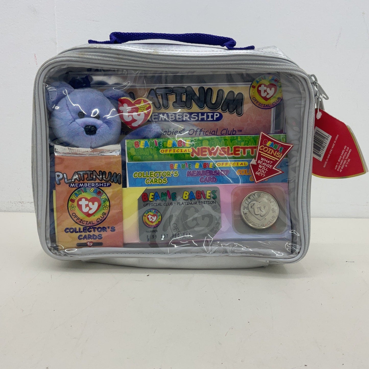 TY Beanie Babies Vintage 1990s Platinum Membership Kit w/ Case Bear Plush Papers - Warehouse Toys