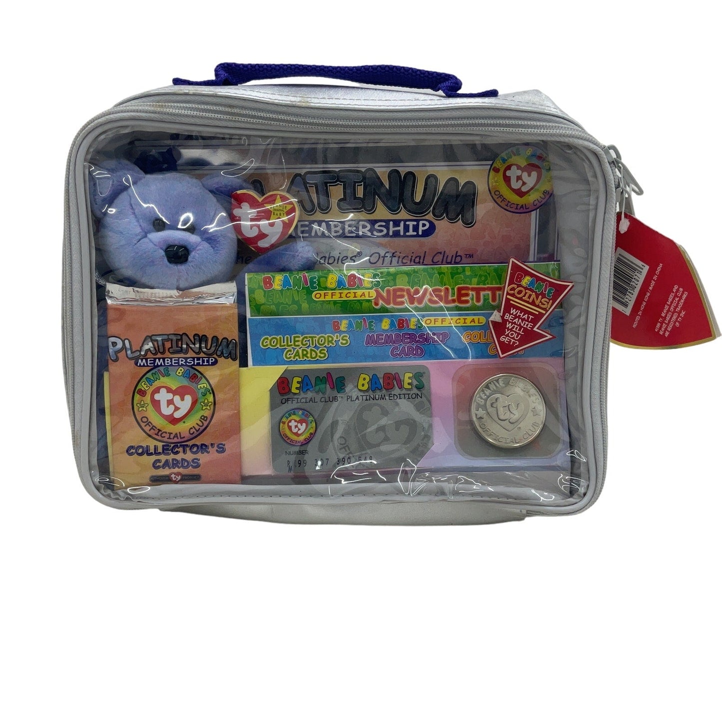 TY Beanie Babies Vintage 1990s Platinum Membership Kit w/ Case Bear Plush Papers - Warehouse Toys