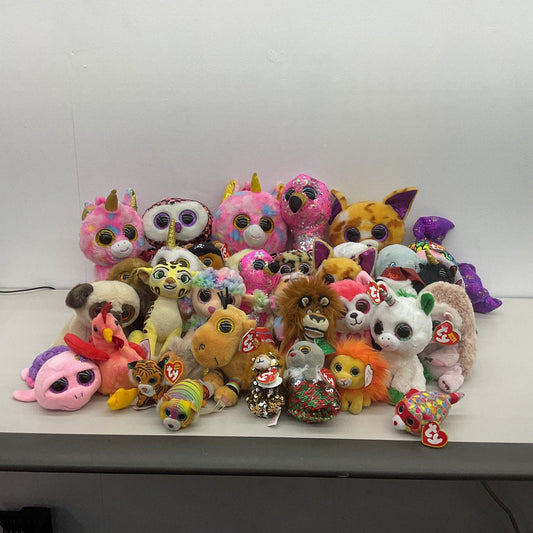 TY Beanie Boos Multicolor Plush Toy - Preowned, Various Animals Wholesale Lot - Warehouse Toys