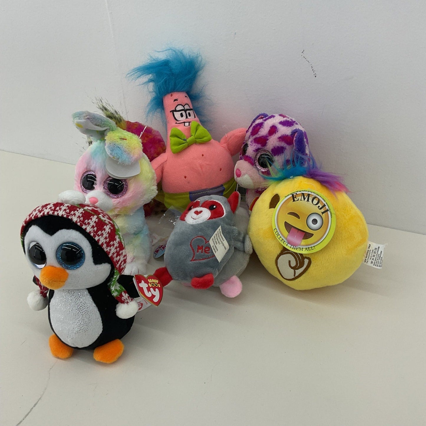 TY Beanie Boos Penguin Fish Cheetah Cat Patrick Star Einstein Spongebob Plush - Warehouse Toys