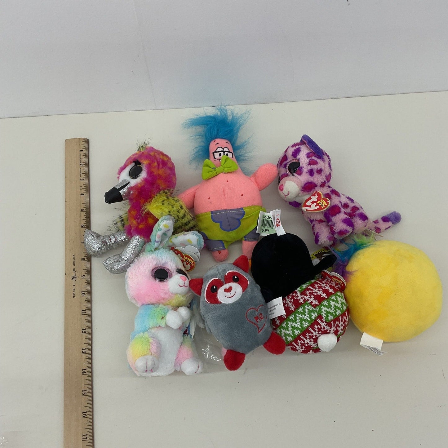 TY Beanie Boos Penguin Fish Cheetah Cat Patrick Star Einstein Spongebob Plush - Warehouse Toys