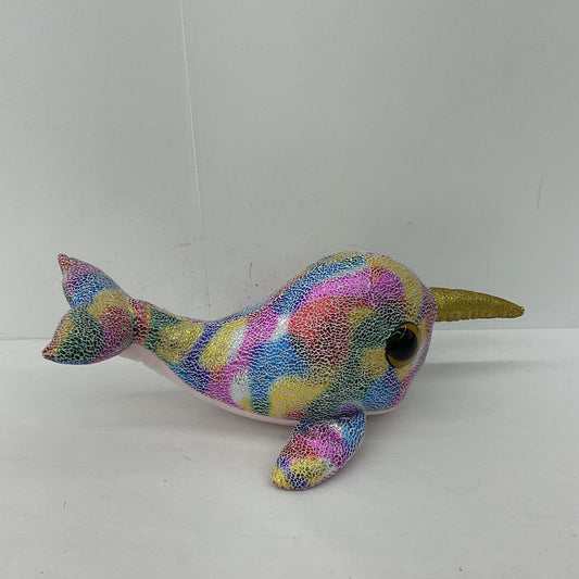 Ty Purple Stuffed Animal Beanie Boo Babies Whale Narwhal Plush - Warehouse Toys