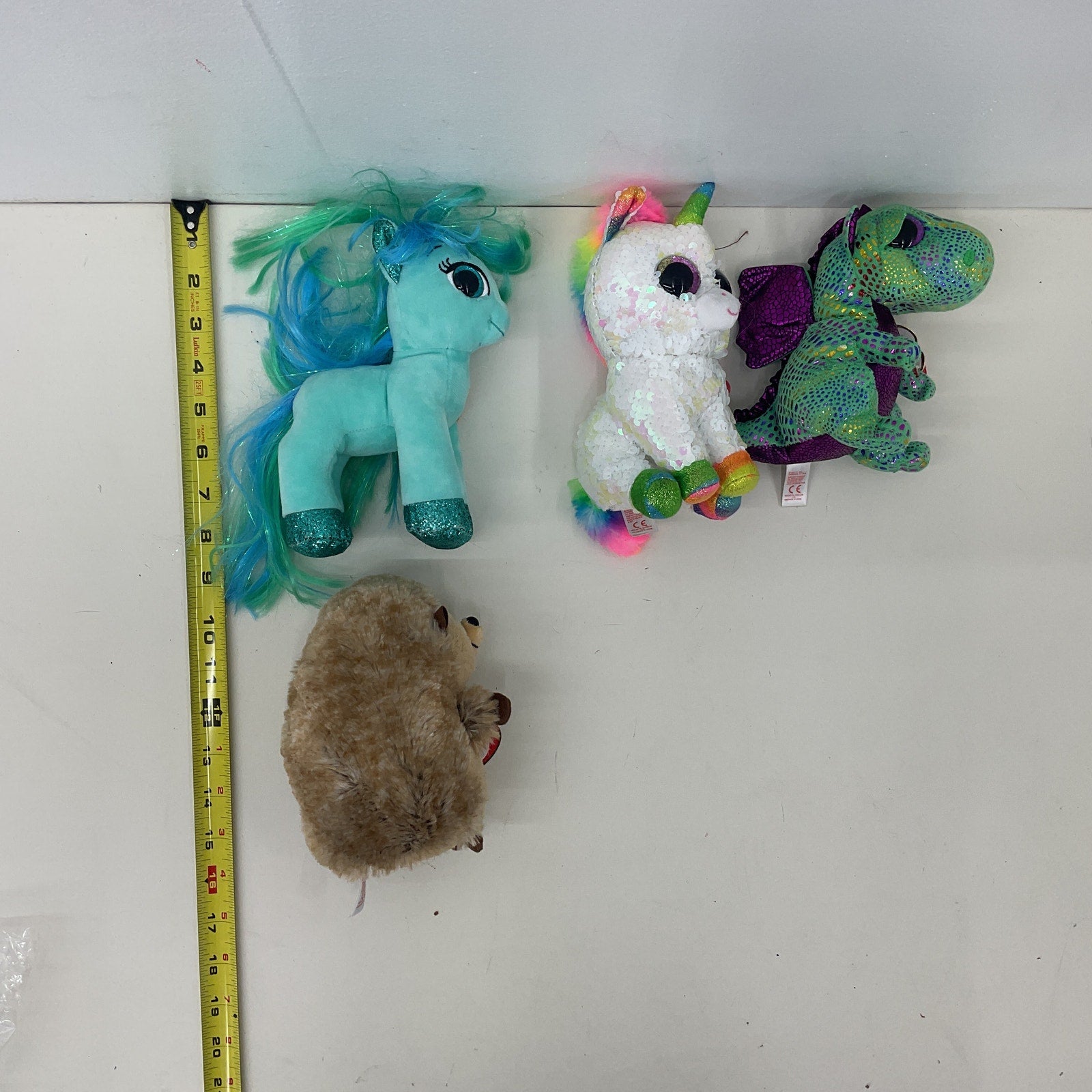 TY Stuffed Animals LOT Beanie Babies Boos Green Dragon Preowned - Warehouse Toys