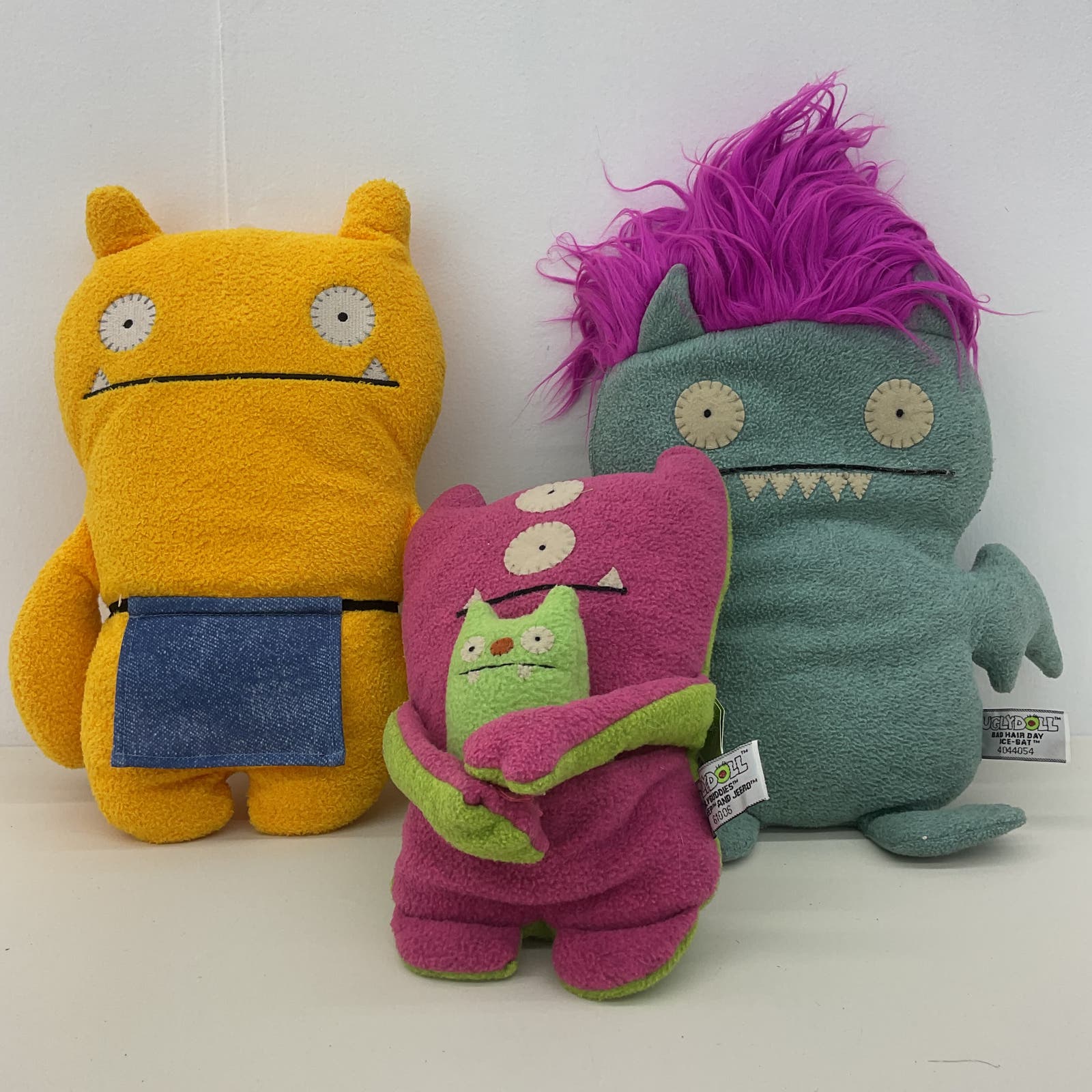 Ugly Dolls Monster Plush LOT Blue Pink Yellow Fleece Soft Dolls Cuddly Stuffed - Warehouse Toys